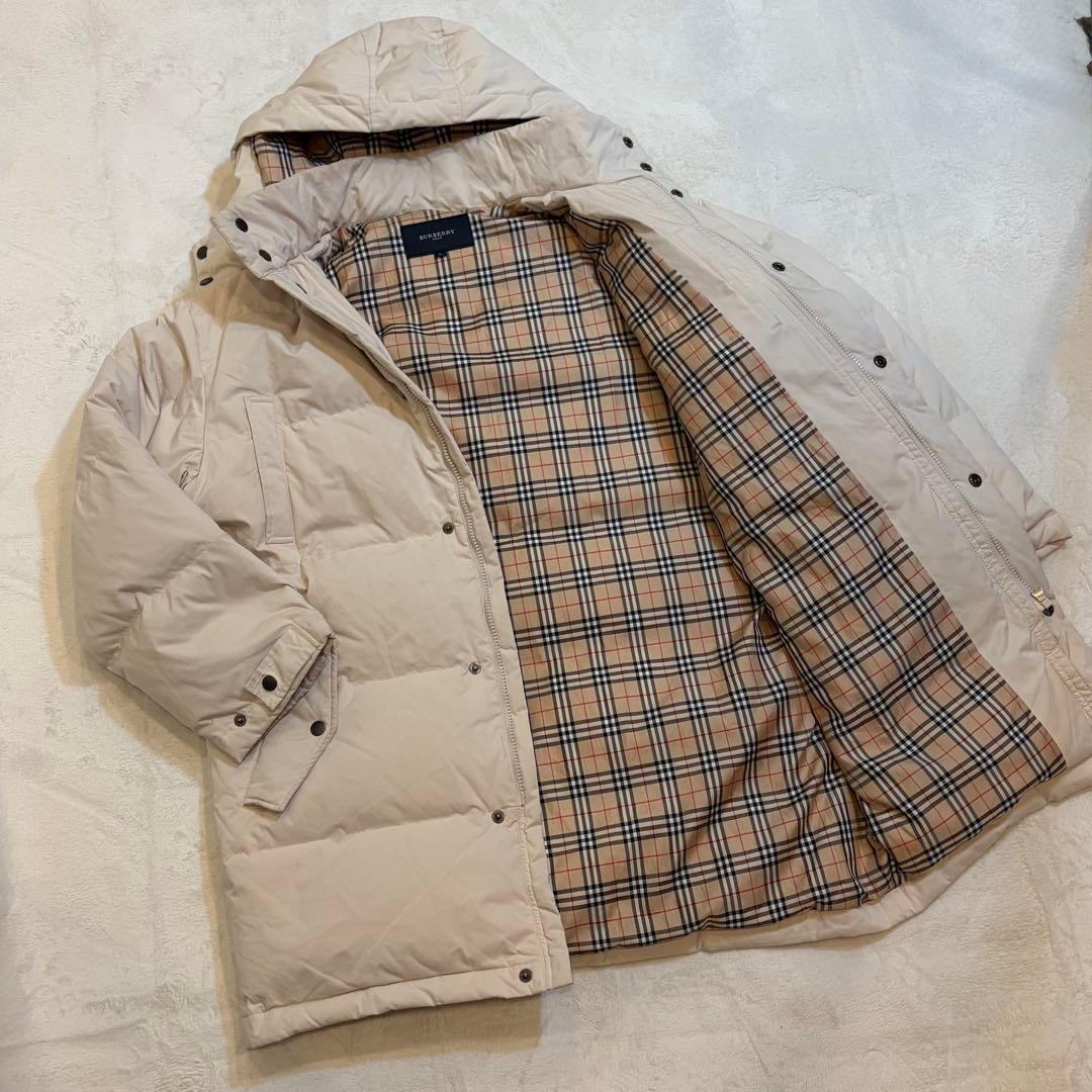 BURBERRY ダウンコート ノバチェック ベージュ フード着脱 L - メルカリ