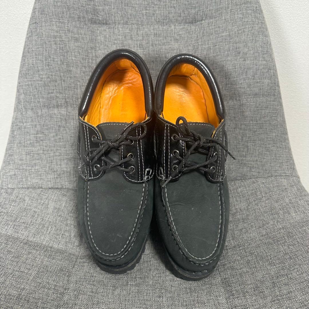 Timberland 3eye ブラック 黒 アメカジ バイカー US9 Men's Timberland® Authentic 3-Eye Lug Handsewn Boat Shoe
