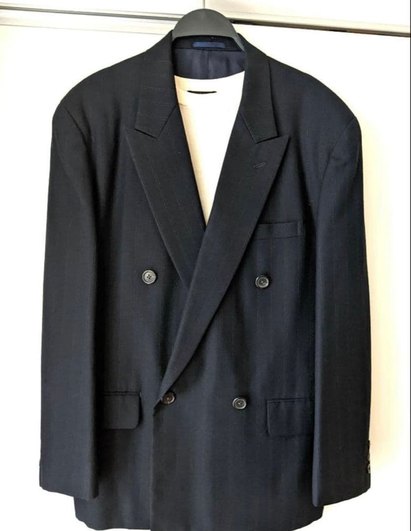 極美品【Y's for men】ワイズ ダブル スーツ ウール 冬 大きめ 黒