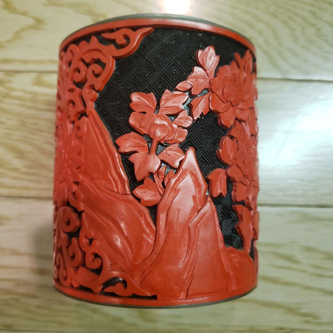 中国 伝統工芸品 北京彫漆工場製 堆朱 蓋物 彫漆 お土産 紫禁城 - メルカリ