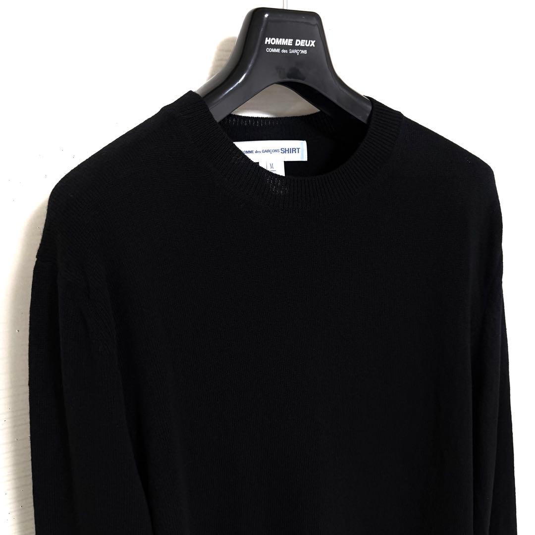 《美品》 21aw コムデギャルソン シャツ ニット クルーネック ブラック M