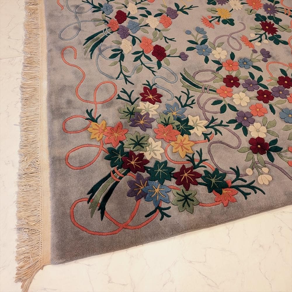 川島織物 天津手織緞通 手織り 265×265 段通 絨毯 カーペット 中国