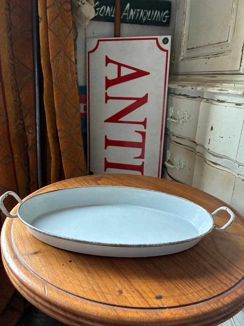 フランス アンティーク ホーロー プレート オーバル お皿 トレイ