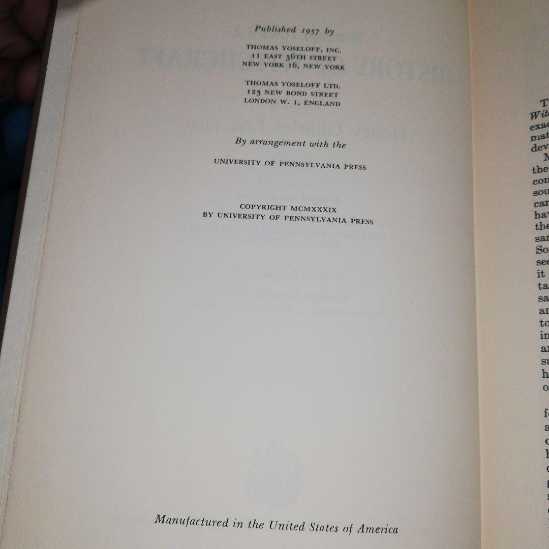 洋書 Materials Toward History Witchcraft -Lea