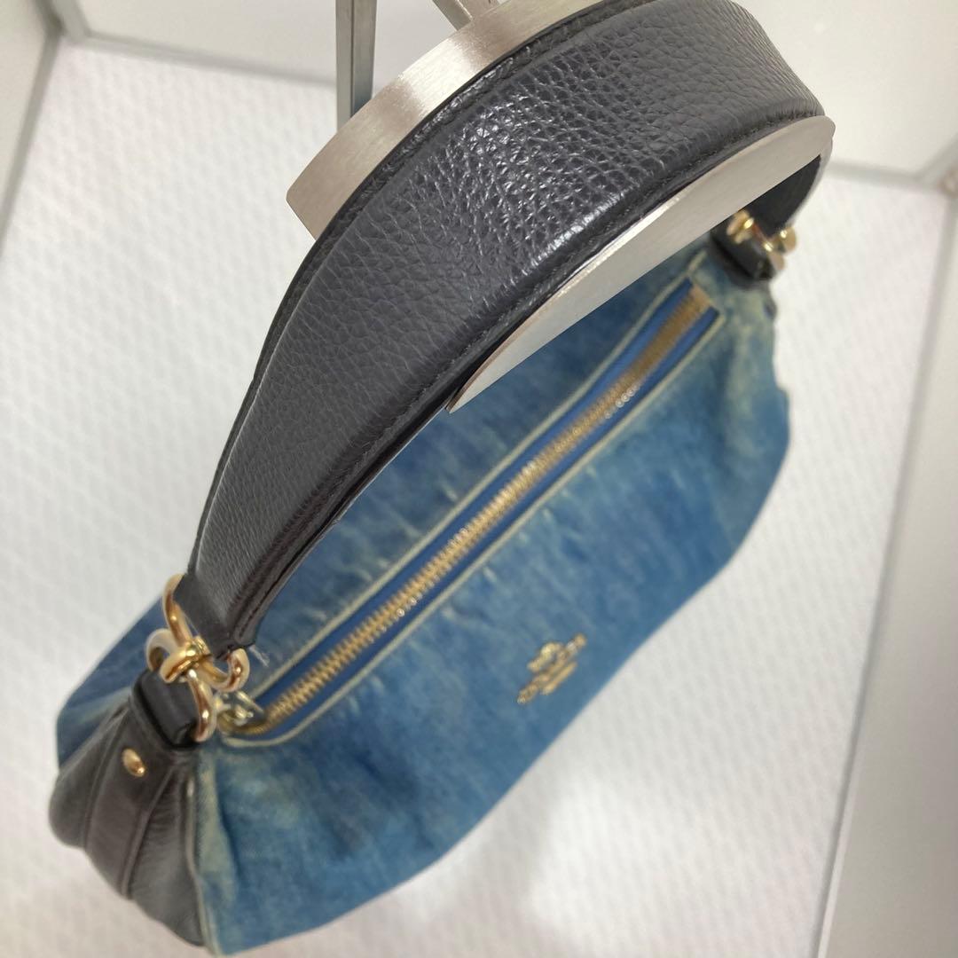 COACH コーチ デニム ハーフムーン ワンショルダー インナー花柄 Y2K