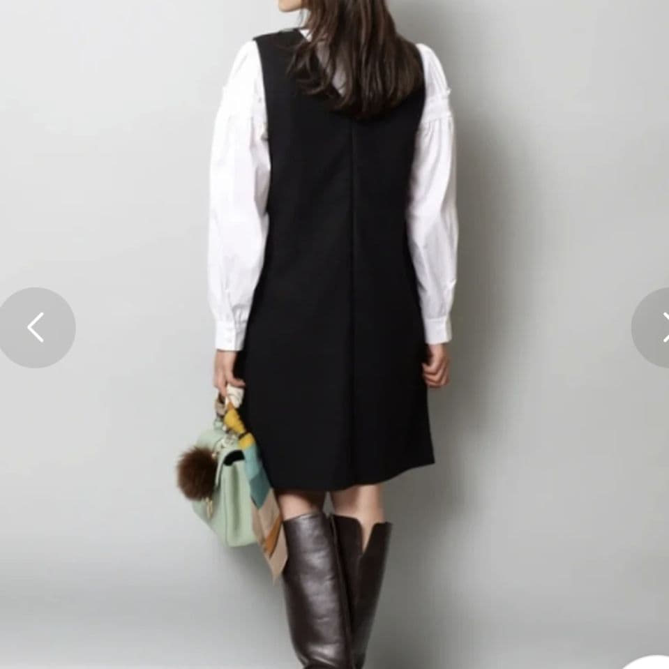 25AW 極美品 ジャスグリッティフロント釦ミニジャンスカ 黒 現行品