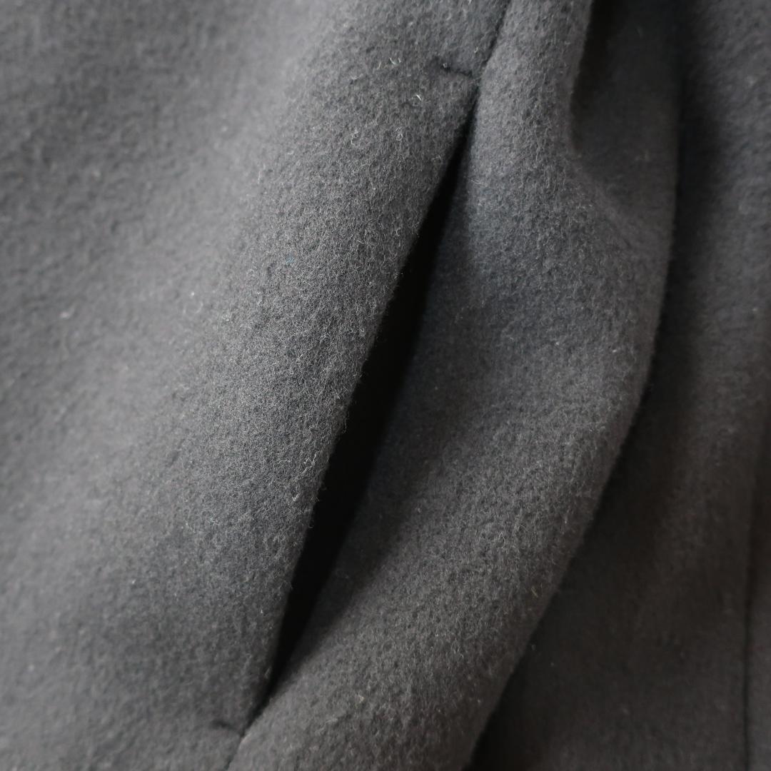 アンタイトル ウール ノーカラーショートコート シンプル 大きいサイズ