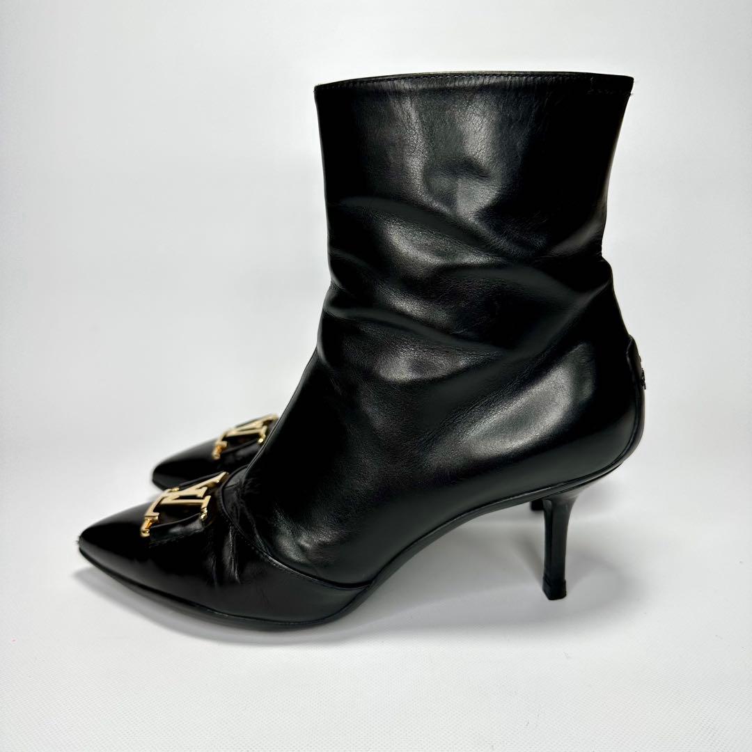 【美品】ルイヴィトン　レザー　ブーツ　ブラック　23.0cm