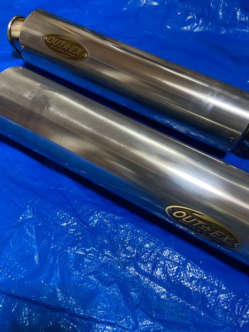 OUTEX ステンレススチール マフラー　ＺＺＲ1200用 ZZR1200 OUTEX.R-SA ステンレスセンター、アルミサイレンサー