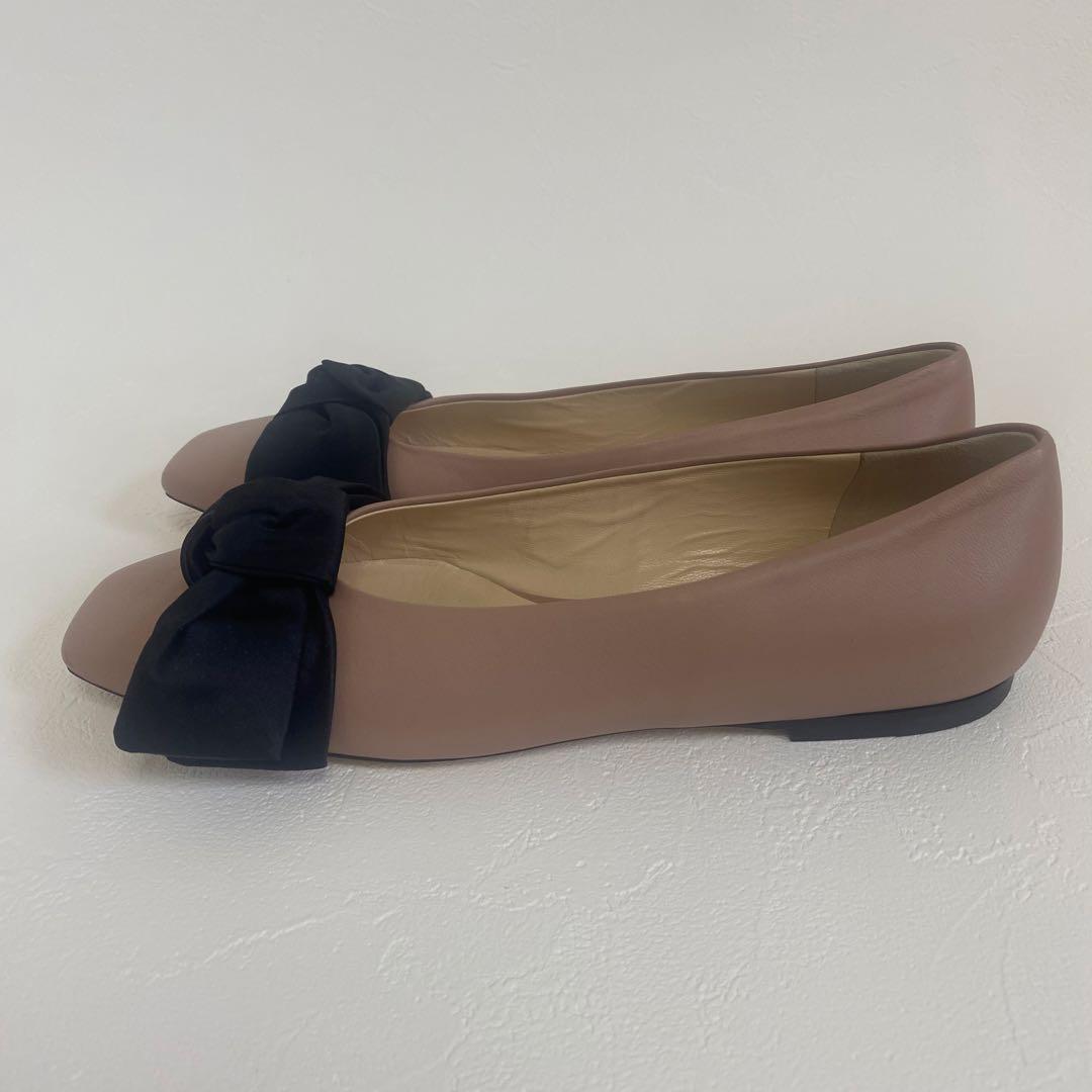 美品✨ JIMMY CHOO BERTELLE FLAT レザーリボン ピンク - メルカリ