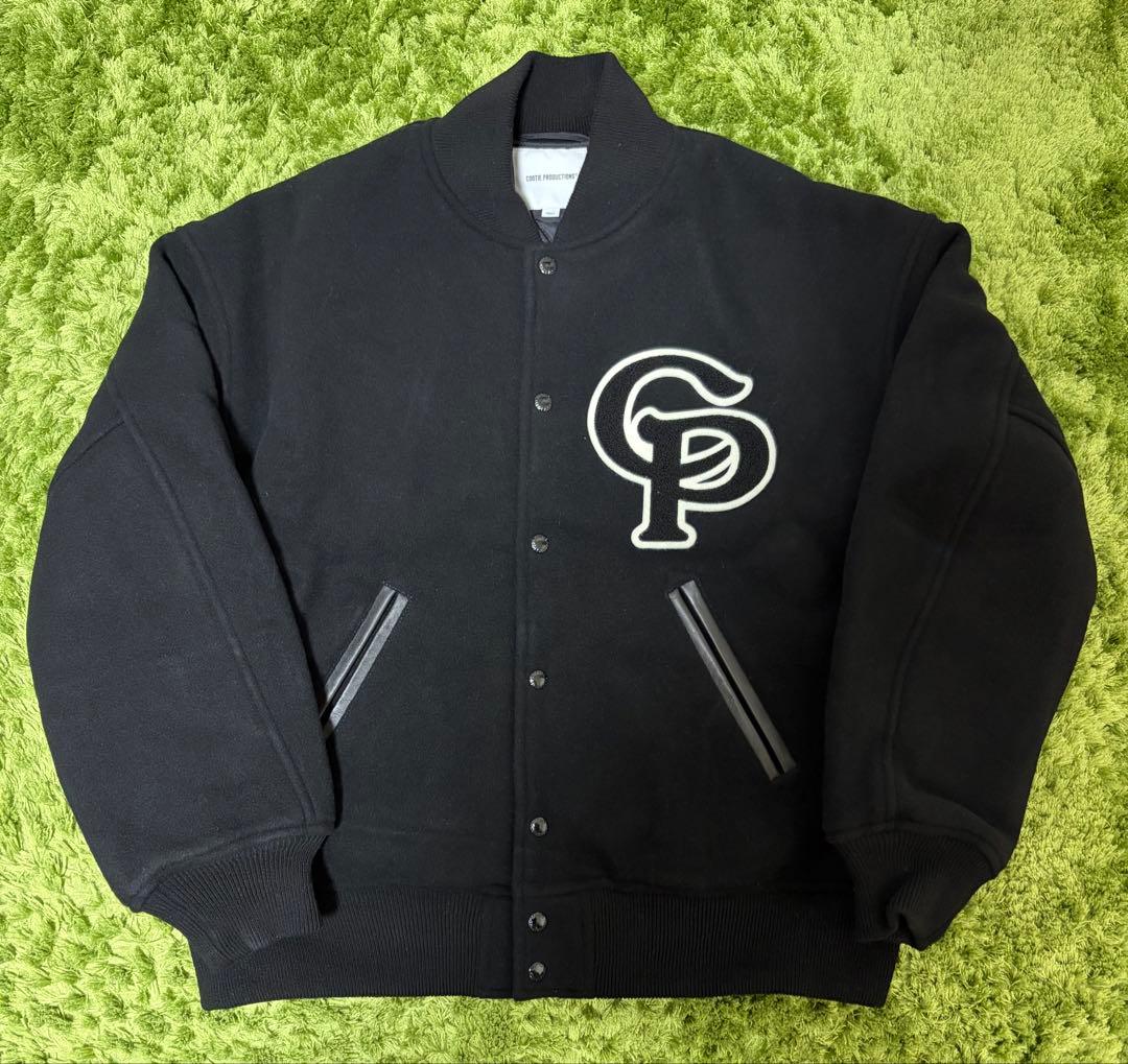 ジャケット・アウター COOTIE Wool Mossa Stadium Jacket -Black-