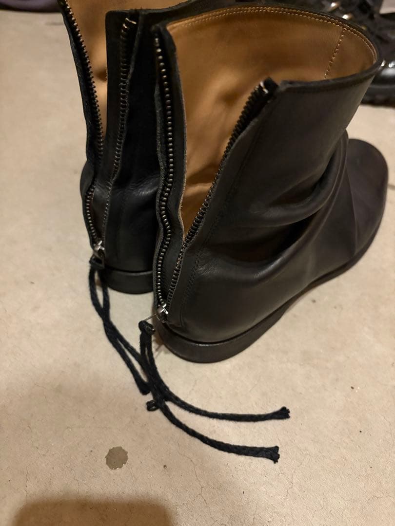 Yohji Yamamoto プリーツ レザーブーツ 41 - メルカリ