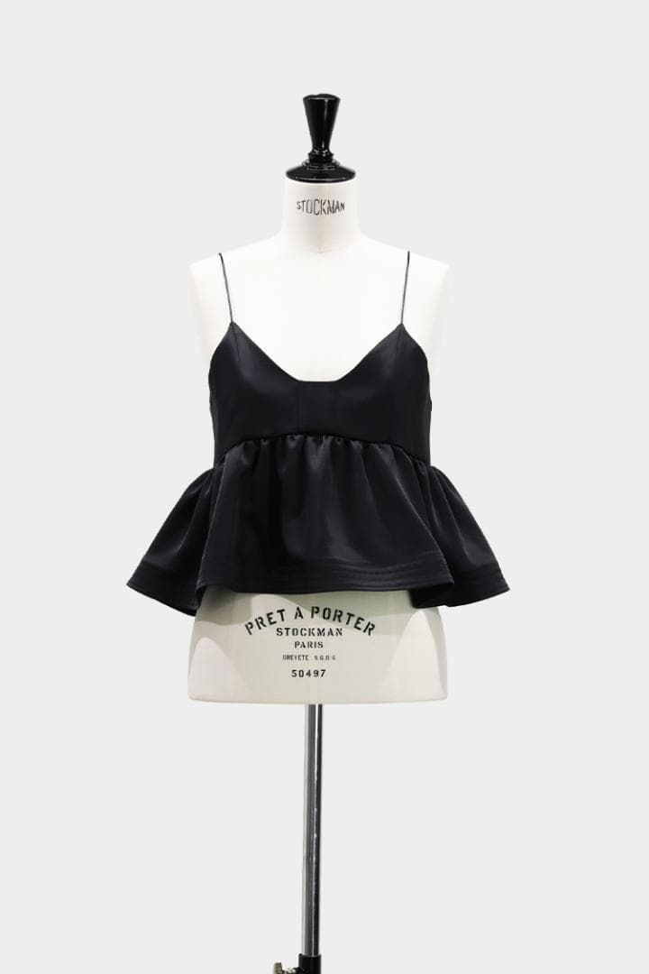 38 即日発送 新品 MACHATT サテンフレアキャミソール ブラック