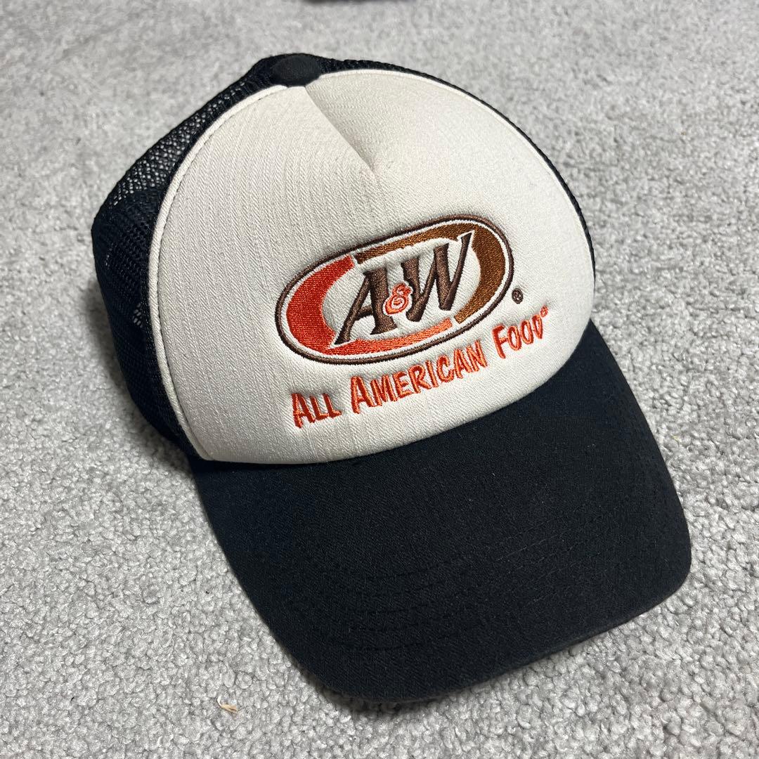 A&W メッシュキャップ ホワイト/ブラック - メルカリ