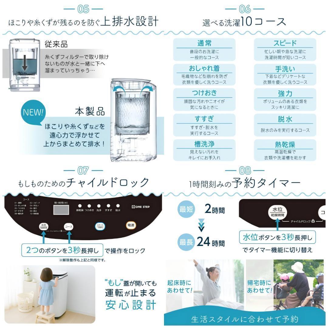 洗濯乾燥機 縦型 3.2kg 全自動 穴無しステンレス槽 ヒーター乾燥26
