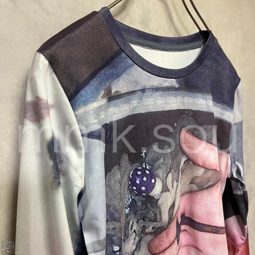 アートプリントカットソー パワーネット セカンドスキン Tシャツ 秋冬