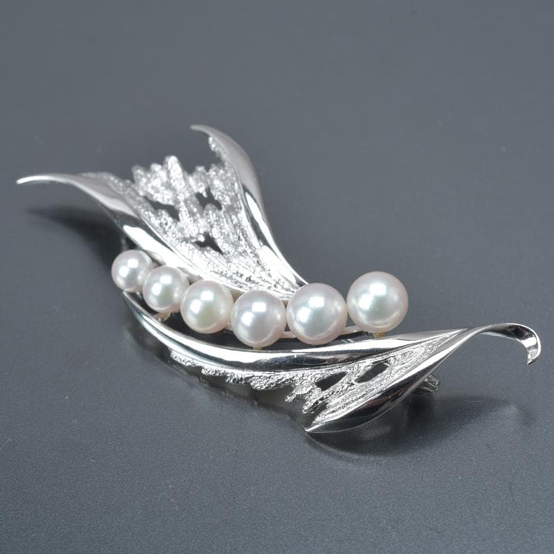 美品◇ミキモト あこや真珠 ブローチ パール6.5mm 6.7g 全長6.4cm