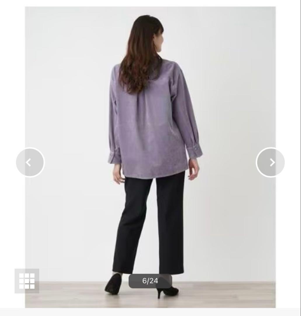 最安値下げ レリアン コーデュロイ シャツ パープル 最安値下げ