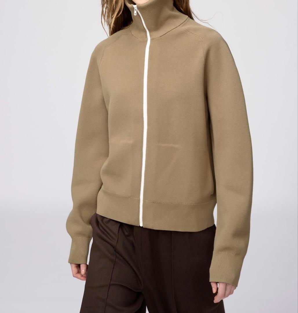 UNIQLO C ミラノリブフルジップカーディガン ベージュ xs - メルカリ