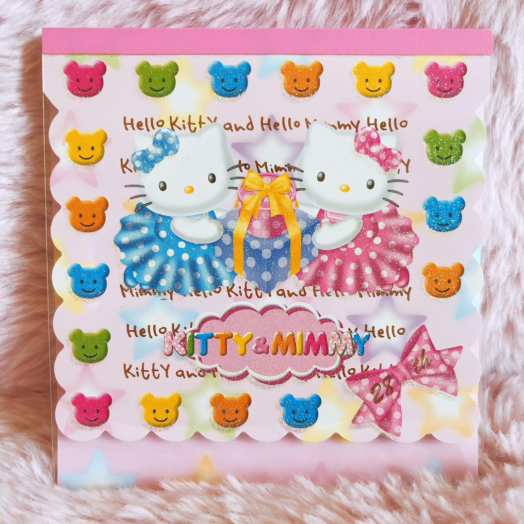 希少レア ハローキティ ミミィ 缶ケース ペンセット シール付きメモ