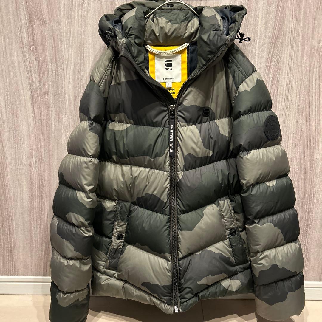 美品】G-STAR RAW 高級ダウンジャケット カモフラージュ柄 古着 L