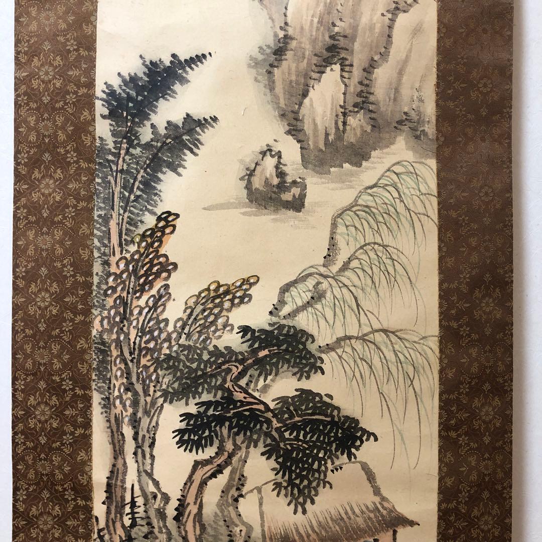 日本絵 掛け軸 深津翠谷 山水絵 美術品 インテリア - メルカリ