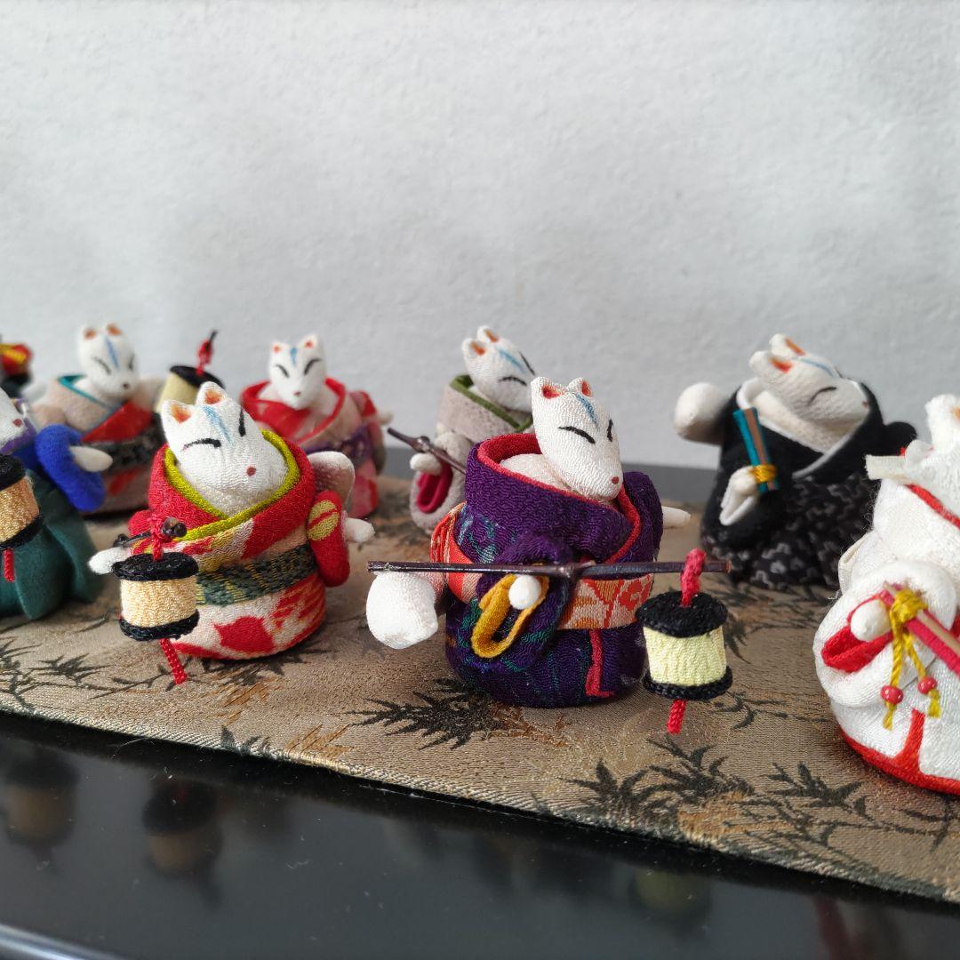 創作人形 ウェンディングドールちりめん人形 狐の嫁入り ケース付き