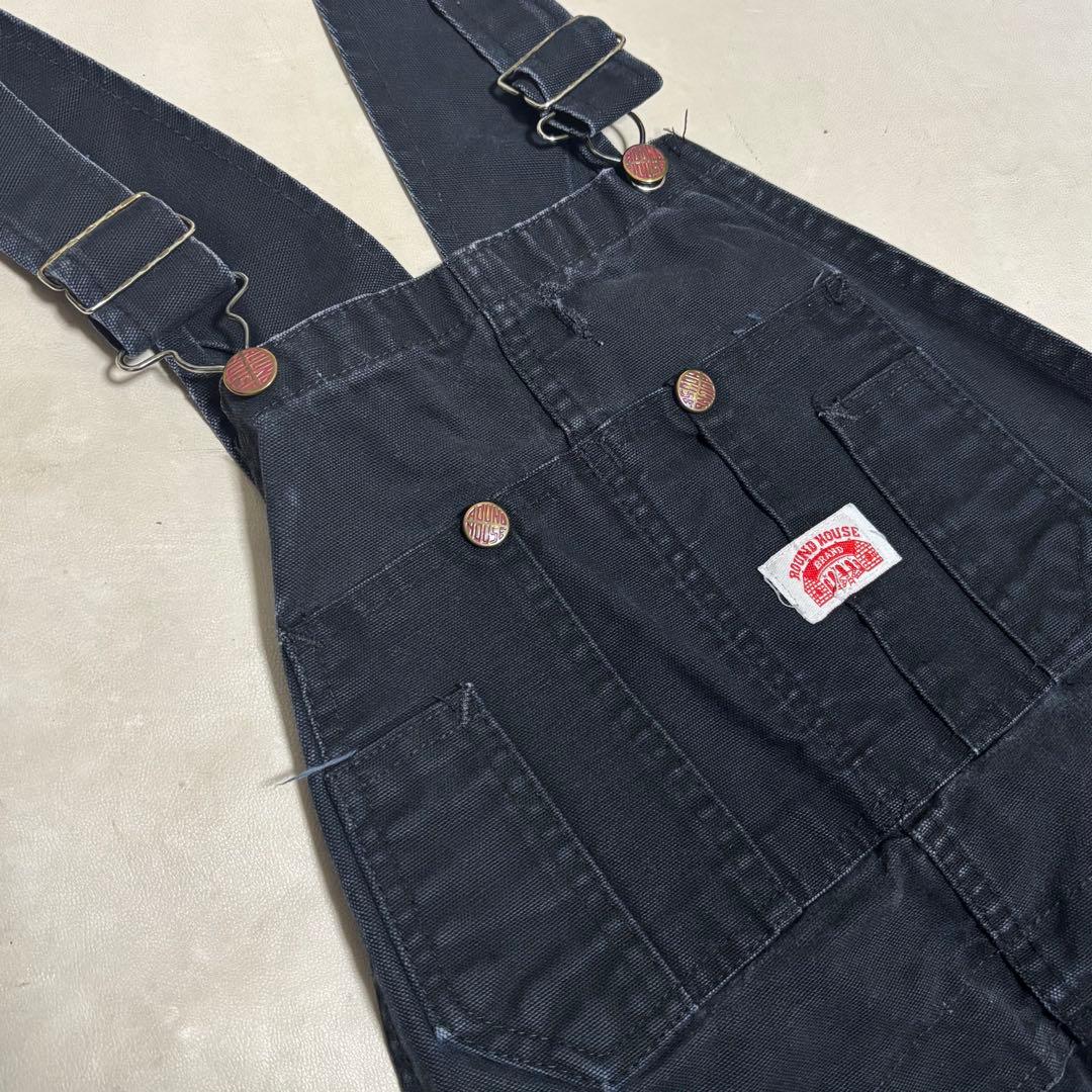 USA製 ROUND HOUSE ダック ダブルニーオーバーオール ブラック - メルカリ