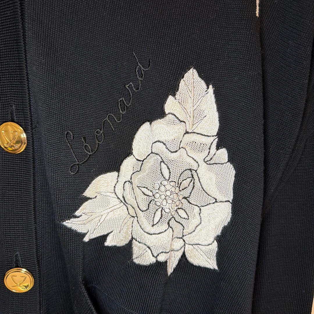 Leonard レオナール 花柄刺繍 カーディガン Mサイズ - メルカリ