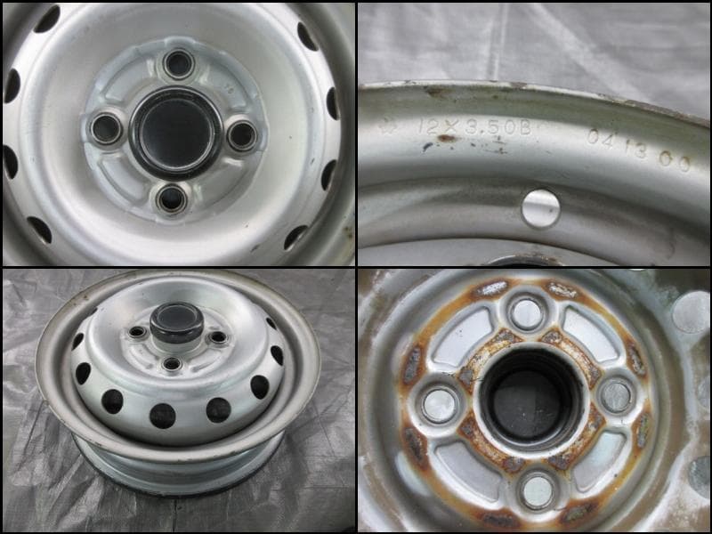 三菱純正　U61ミニキャブ純正ホイール　12×3.50B　4H/100　4本