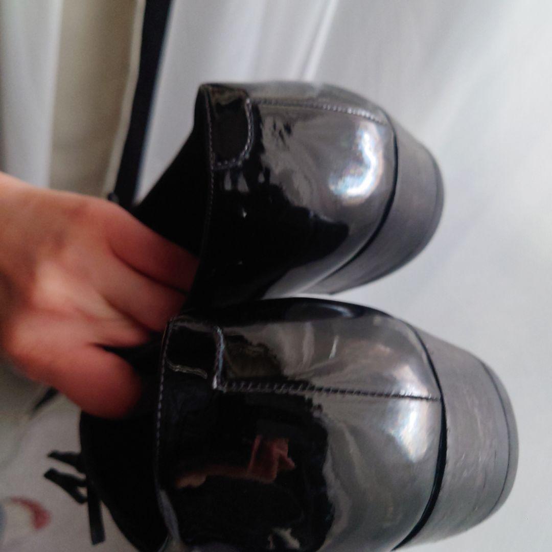 セリーヌ39（25.5）レオパードハラコポニーヘア切替パテントレザー