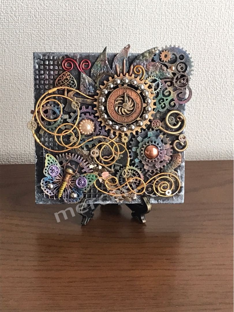 テクスチャーアート スチームパンク風アート 立体画 原画1点もの spma