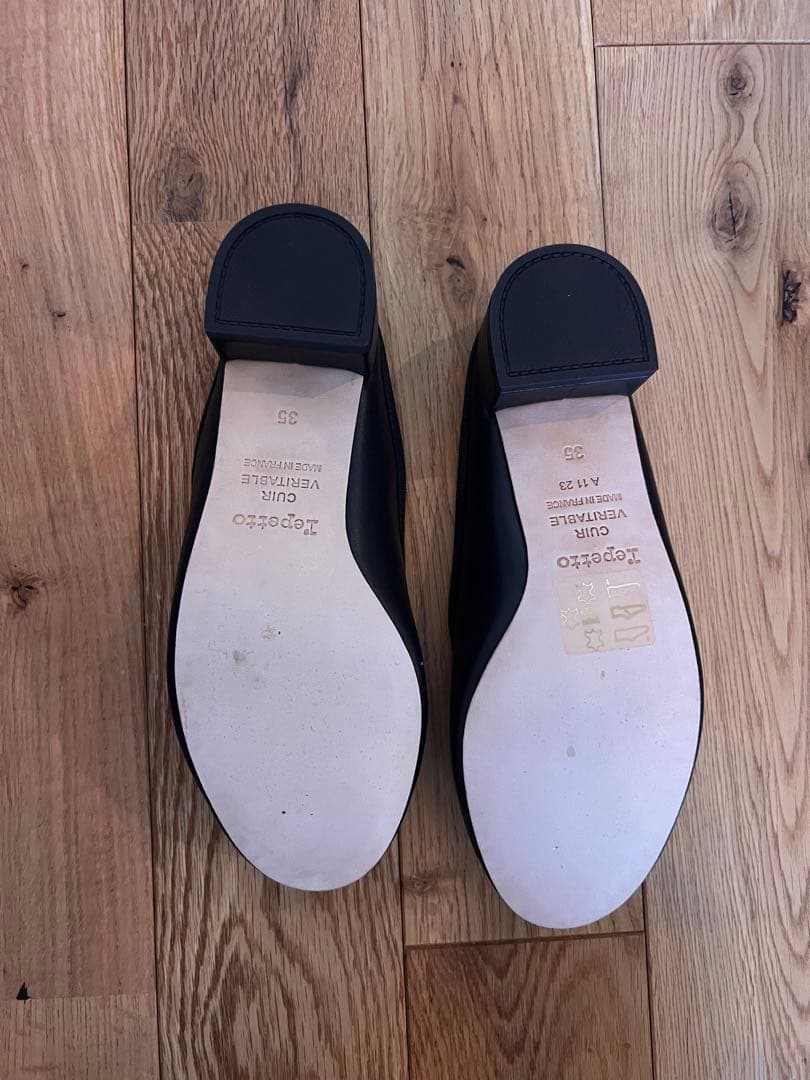 Repetto ブラックレザー ミュール 新品未使用バレエシューズ35