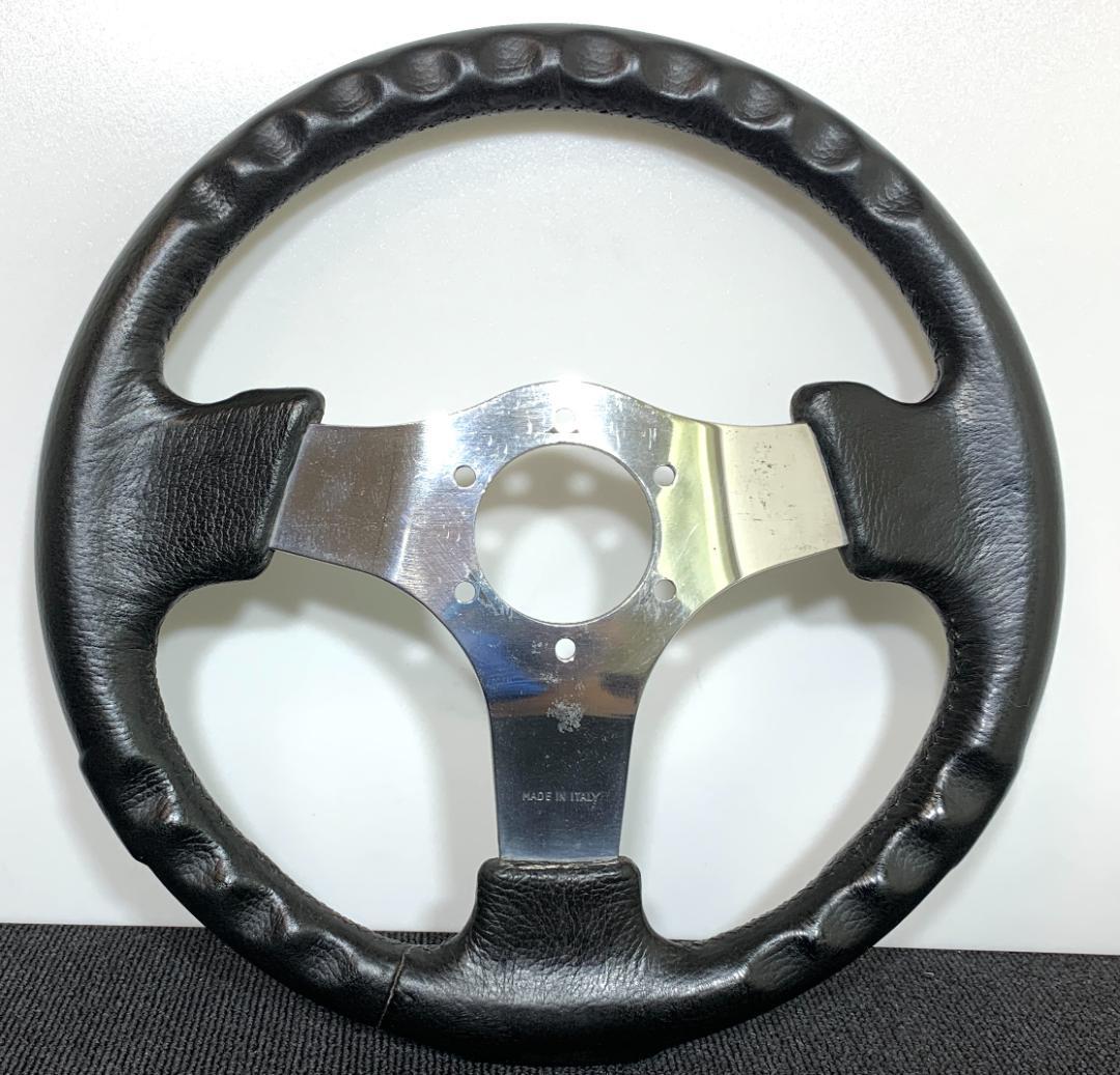 OBA オバ オバハン ステアリング 33パイ ポリッシュ ブラックスキン