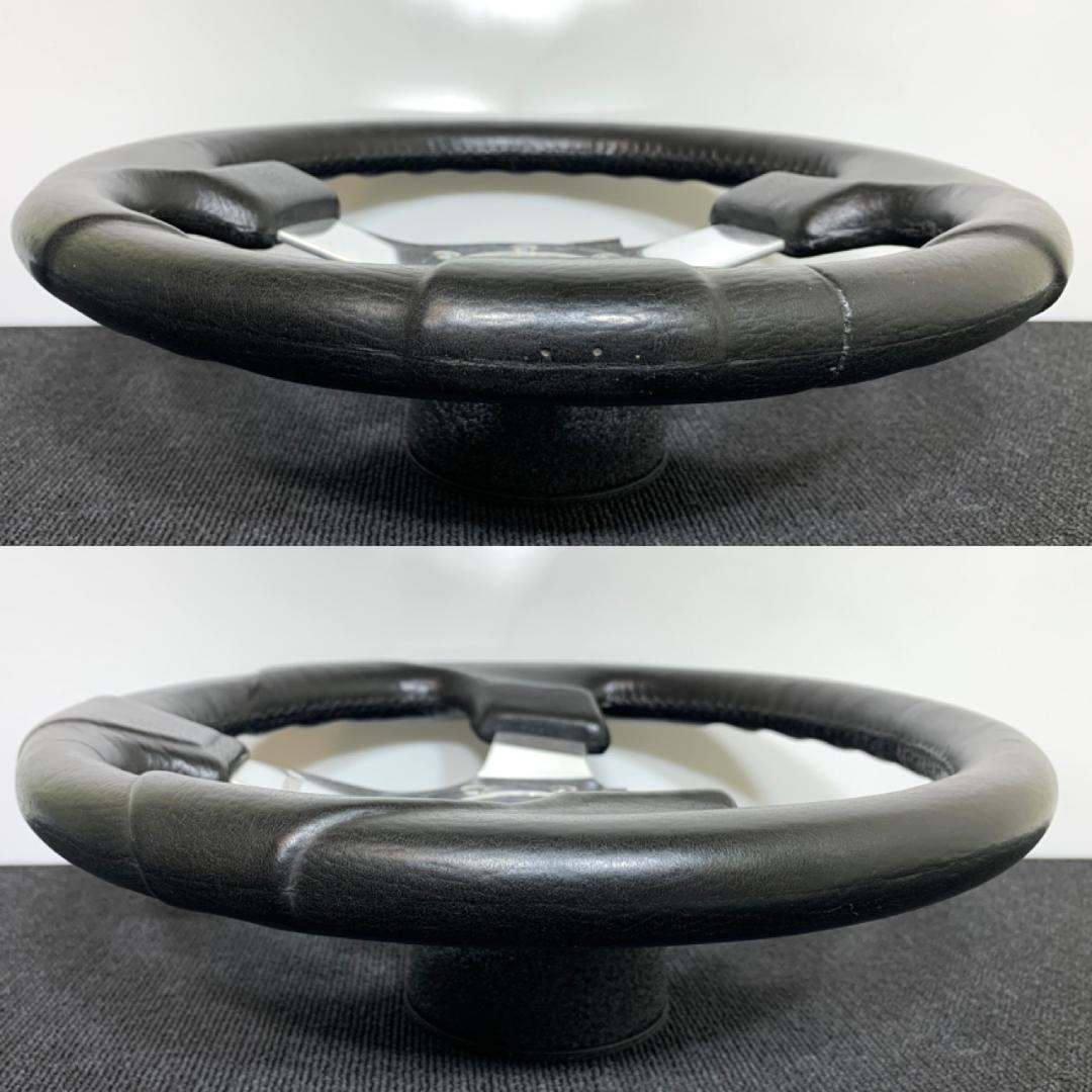 OBA オバ オバハン ステアリング 33パイ ポリッシュ ブラックスキン