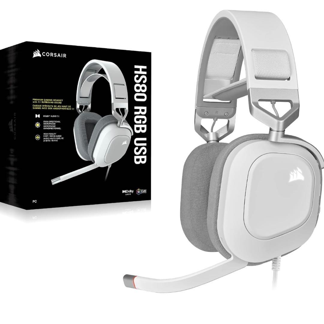 Corsair HS80 RGB USB ゲーミングヘッドセット ゲーミングヘッドセット HS80 RGB USB Carbon ブラック CA-9011237-AP