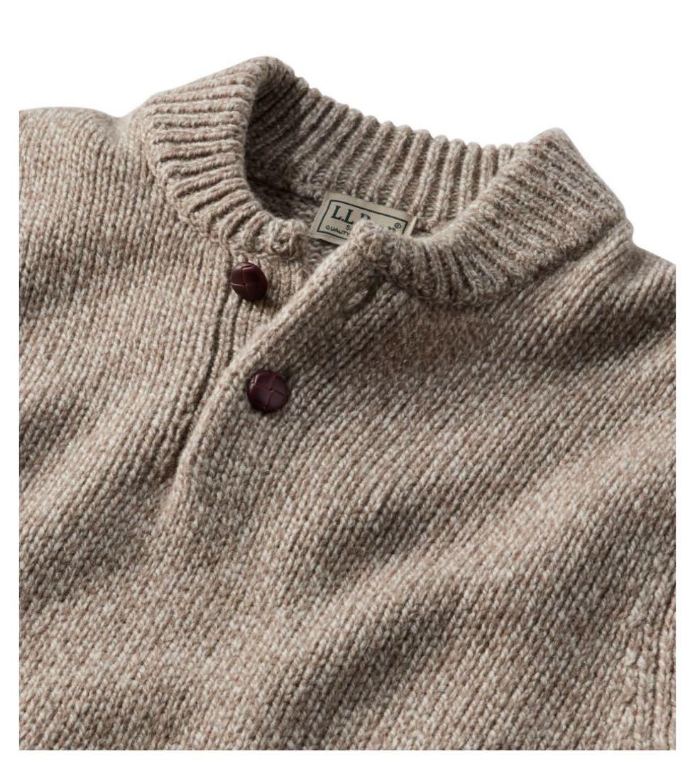 L.L.Bean ヘンリー・セーター　100%ラムウール グレー L