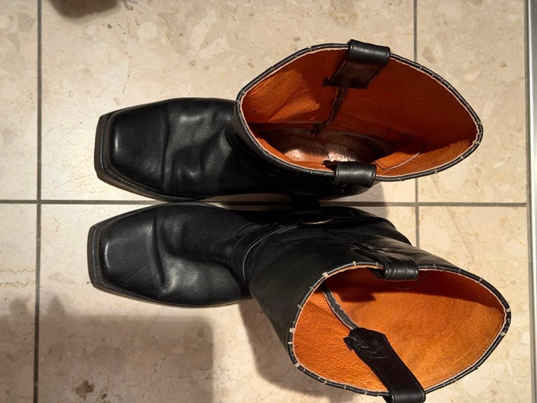 buffalo London バイカーブーツ 黒 エンジニアブーツ 牛革 - メルカリ