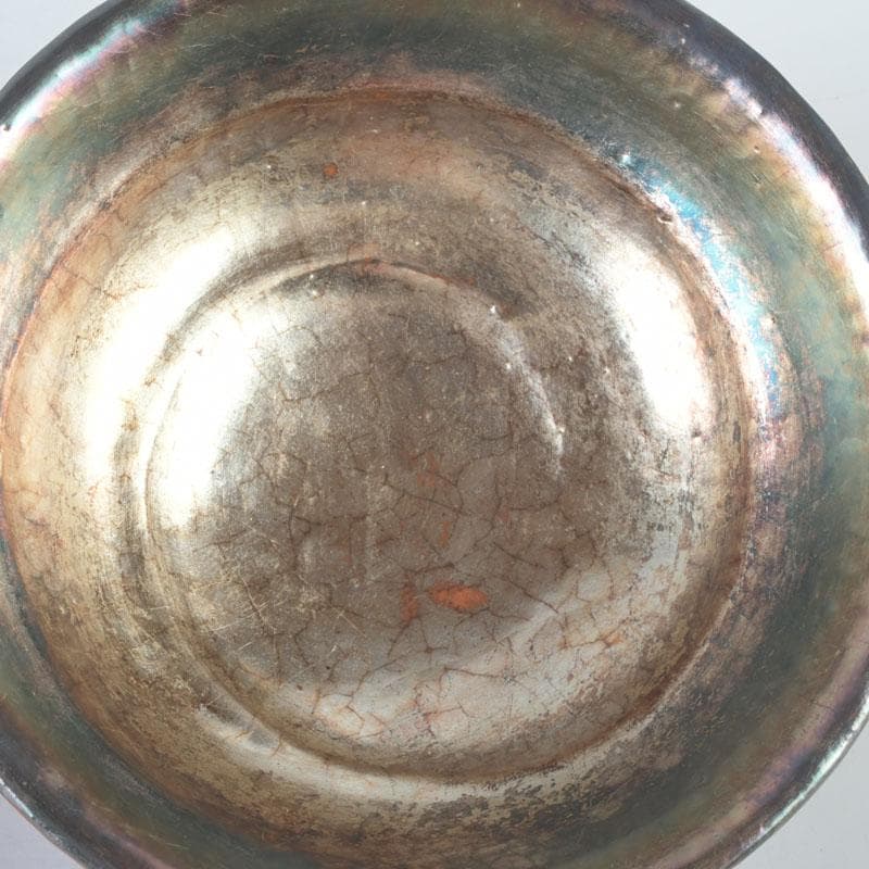 茶道具 八坂焼 赤楽 金銀二段 嶋台茶碗 共箱 V 9818 - メルカリ