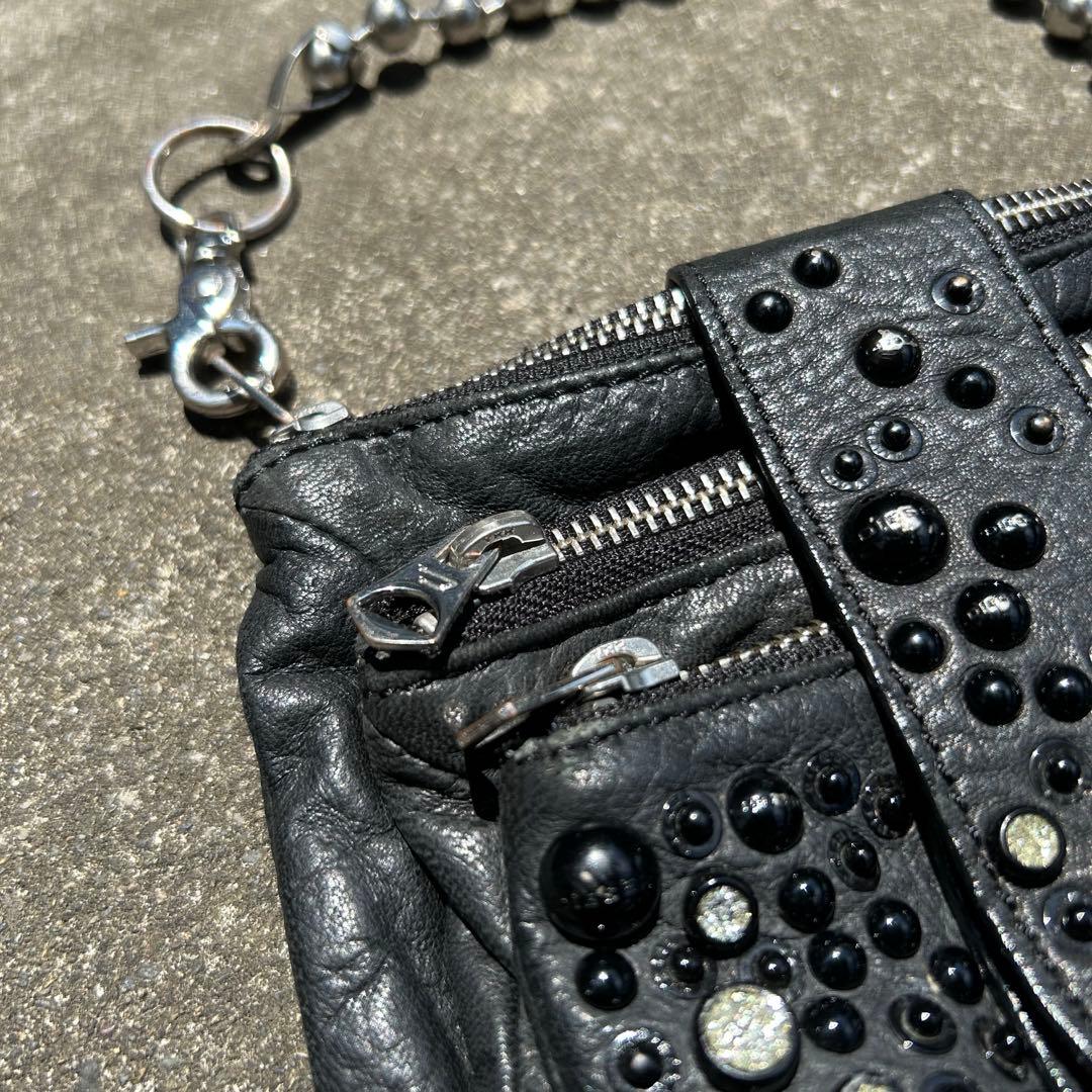 00s archive “DIESEL” studs leather porch