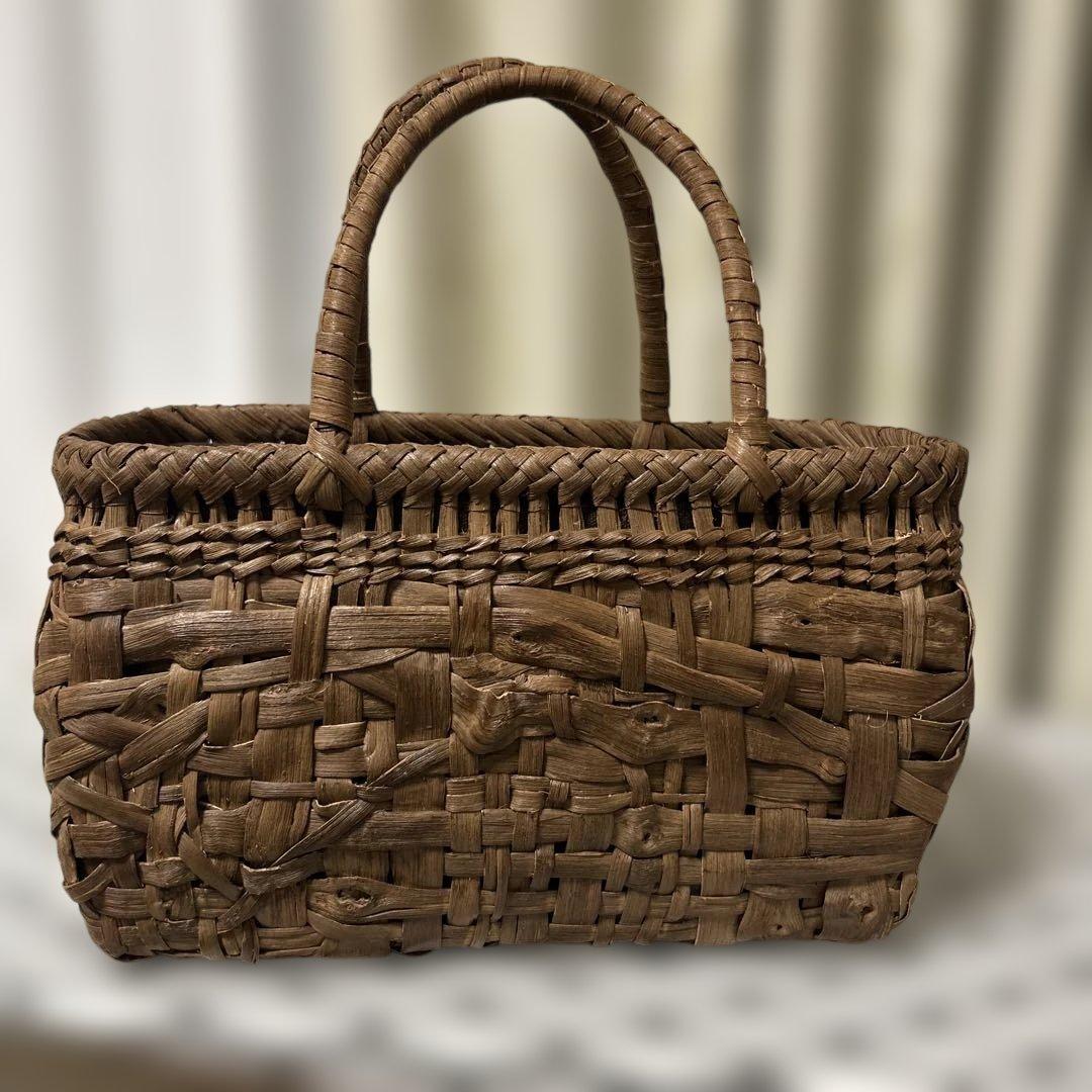 山葡萄バック　　mami さん オーダー品　　パネル追加しました 山葡萄かごバッグ オリジナル 幅240x奥行65x高さ240mm HM07-12 国産品