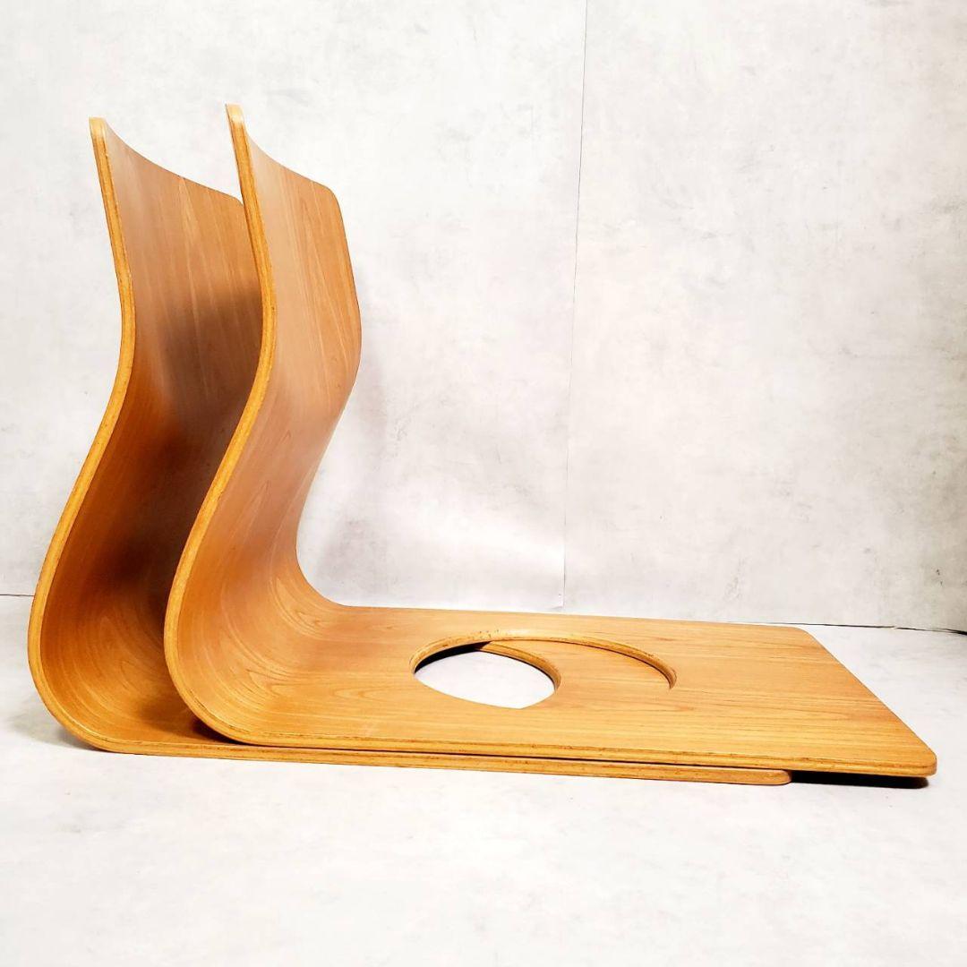 Tendo 天童木工 藤森健次 デザイン 座椅子 欅 曲木 和モダン 2脚