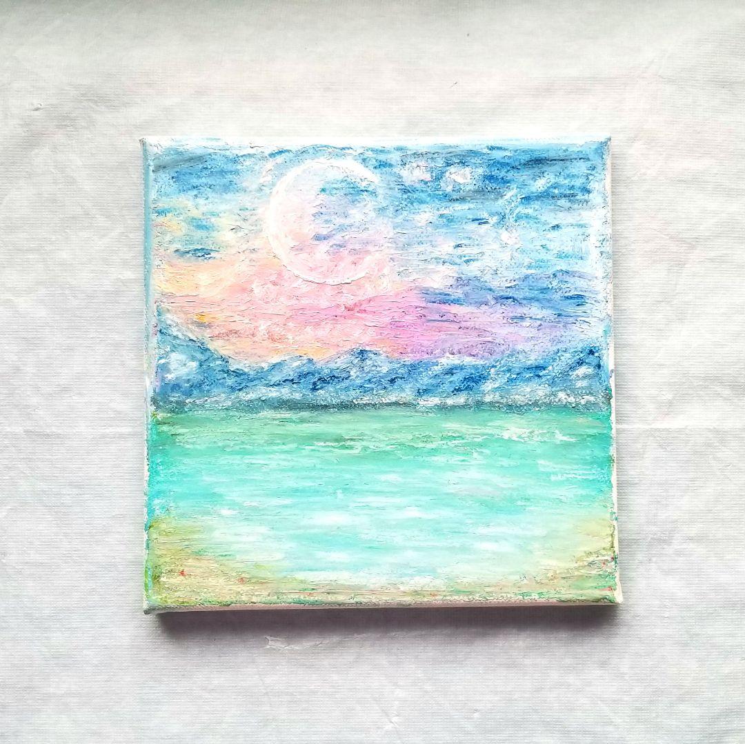 神秘的な海の情景 オイルパステル原画 - メルカリ