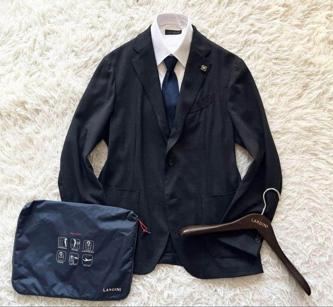 Y*h様 <美品> LARDINI easy wear バーズアイ グレー ジャ SALE】LARDINI（ラルディーニ）EASY WEARイージーウェア テクノウール