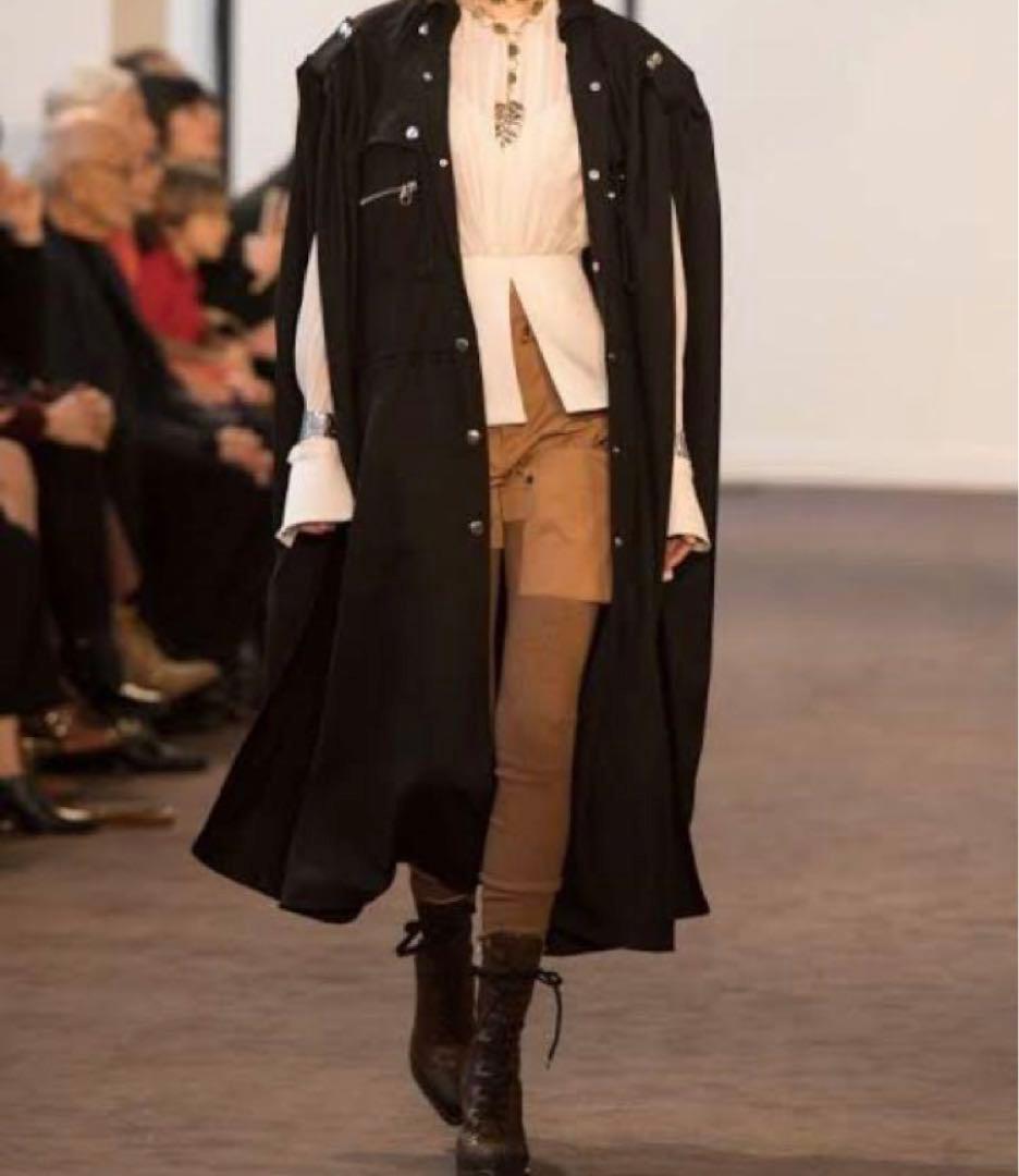 未使用 CHLOE クロエ ロング丈 ポンチョ ケープ コート 34 ブラック