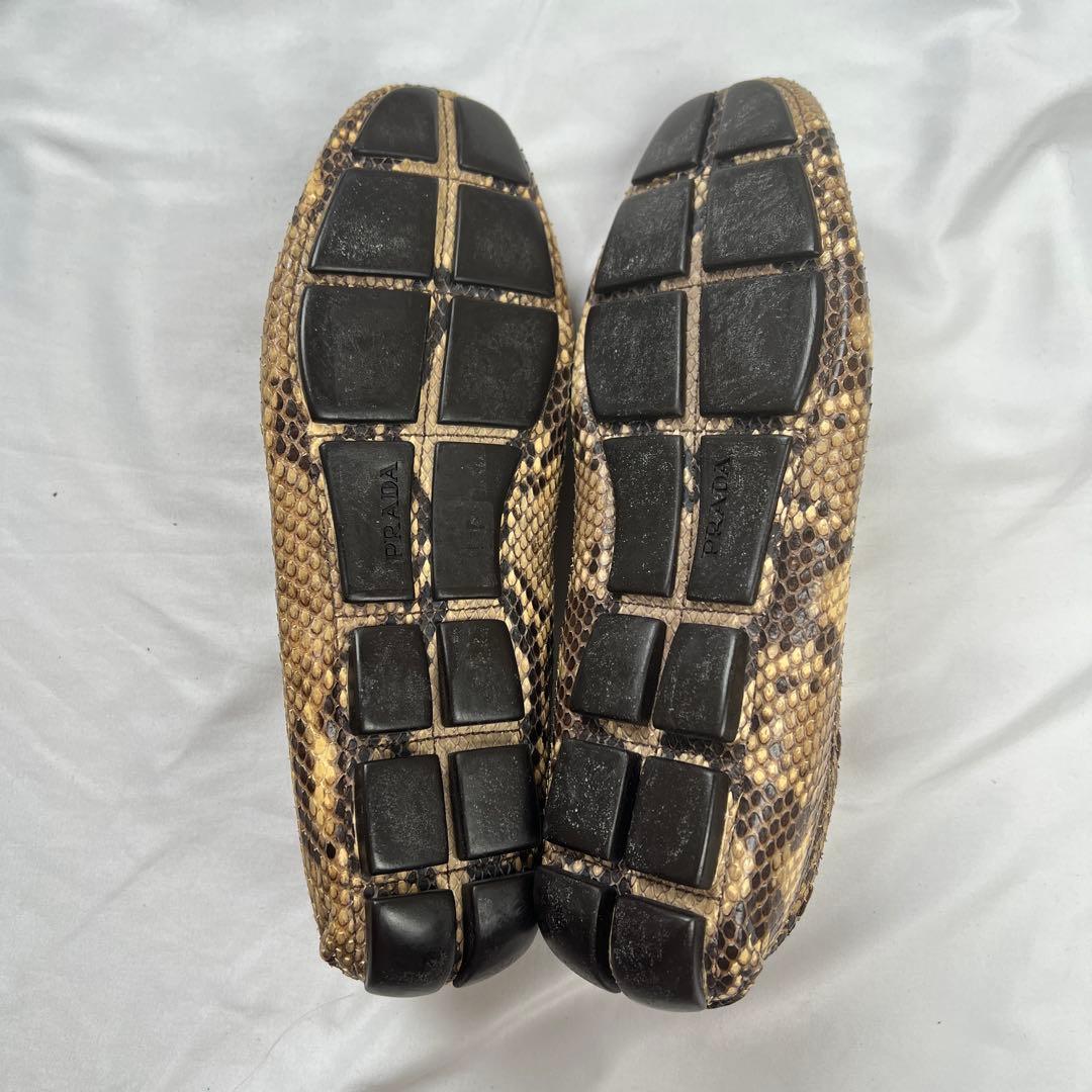 PRADA python driving shoes loafers - メルカリ