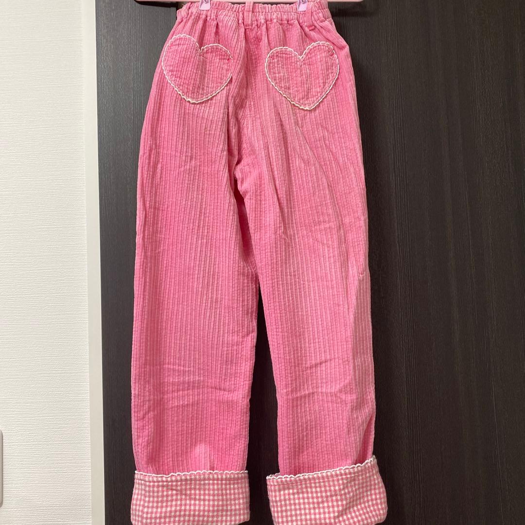 メゾピアノ 刺繍とアップリケのコーデュロイパンツ140cm