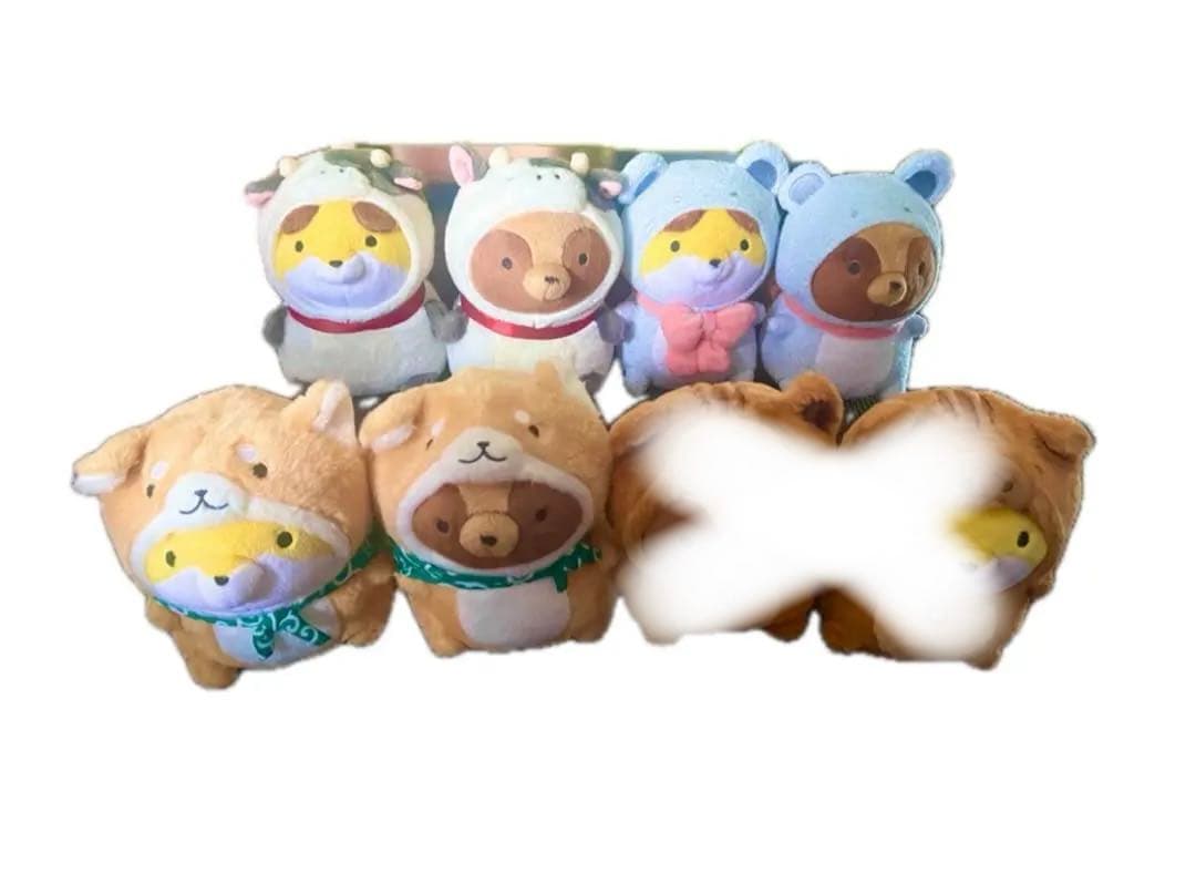 希少☆タヌキとキツネ 干支 ぬいぐるみ 3種6点セット ハッピーバッグ