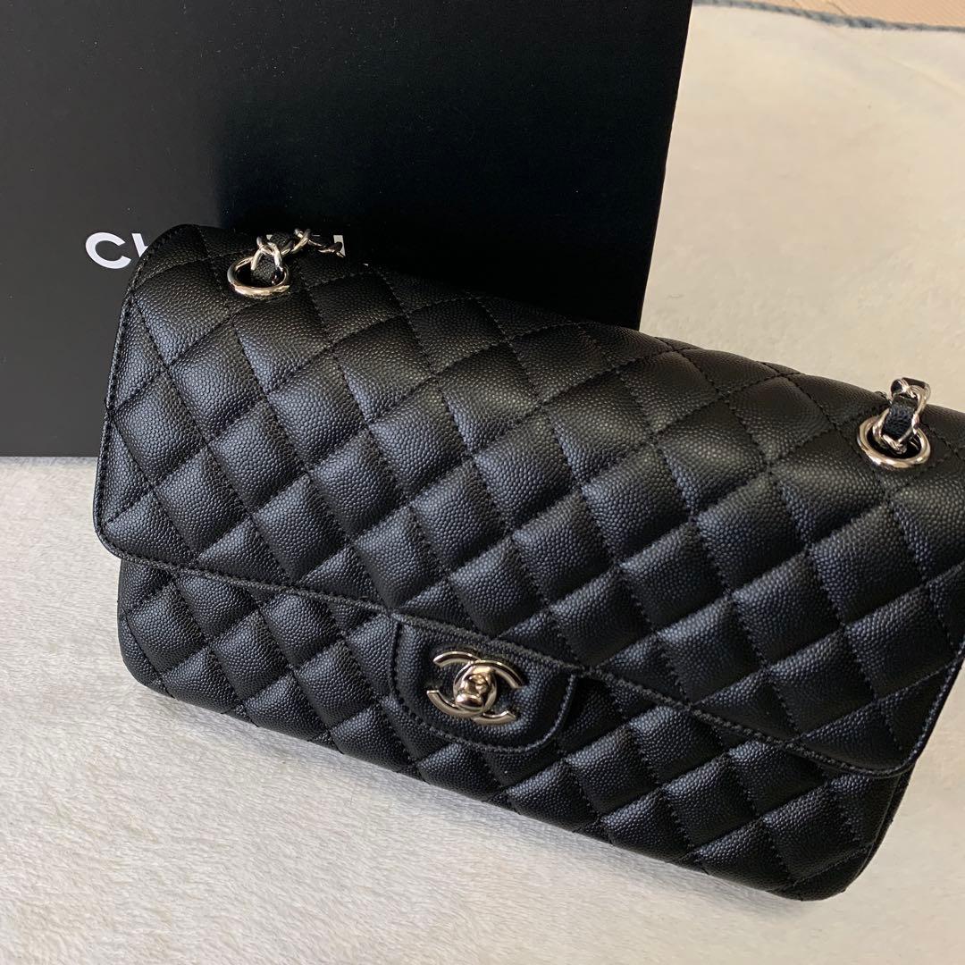 ノベルティCHANEL チェーン フラップバッグ キャビアスキン 2way