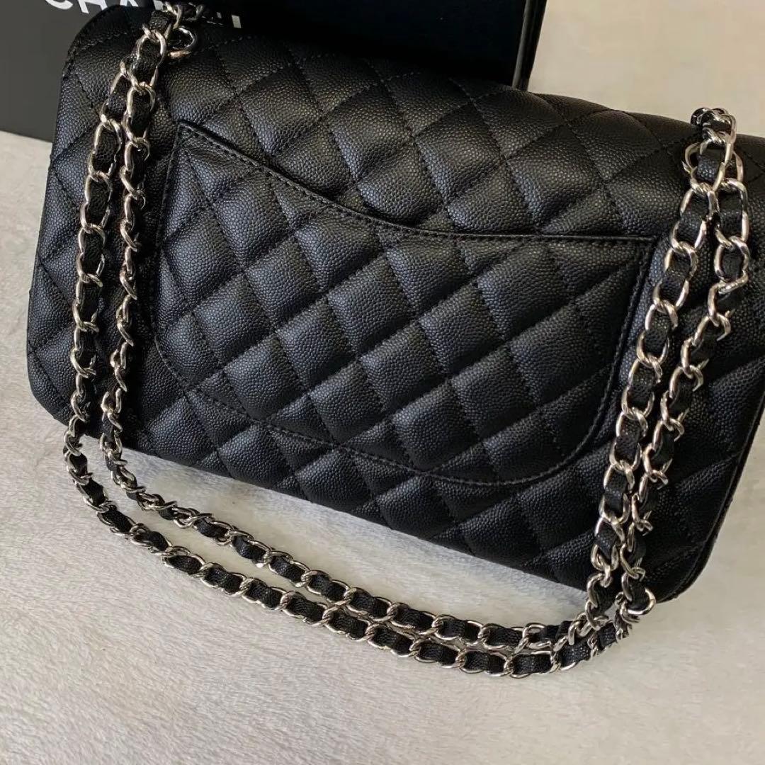 ノベルティCHANEL チェーン フラップバッグ キャビアスキン 2way